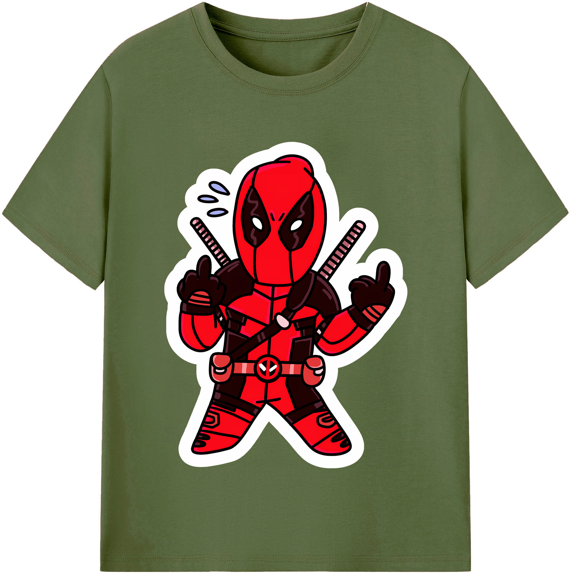 （画像用） Deadpool デッドプール 綿100％半袖Tシャツ（フロントプリント）